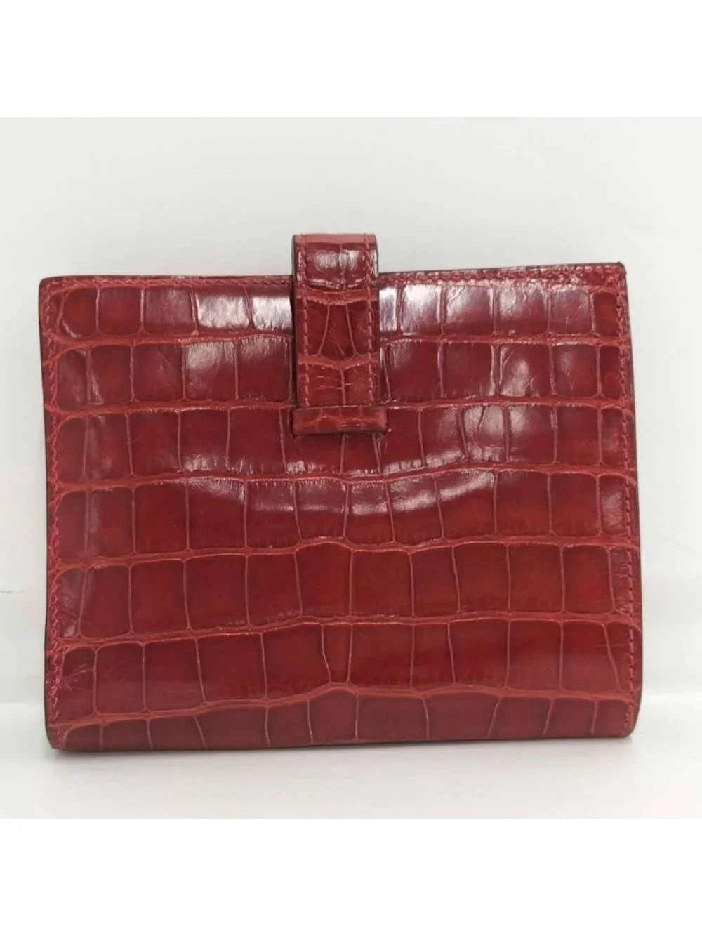 Hermes Bearn Compact Wallet Rougexsilver